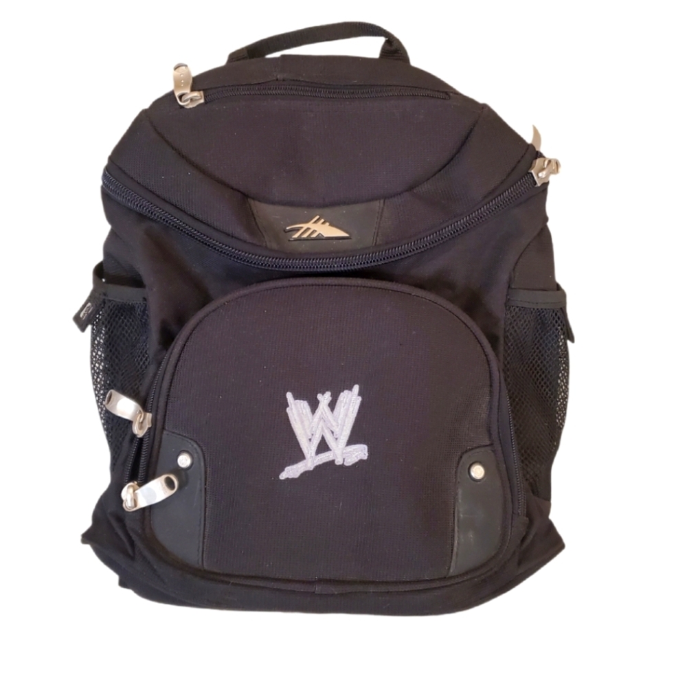 WWF Vintage High Sierra Black Mid Size School‎ Travel Hiking Backpack - WWE